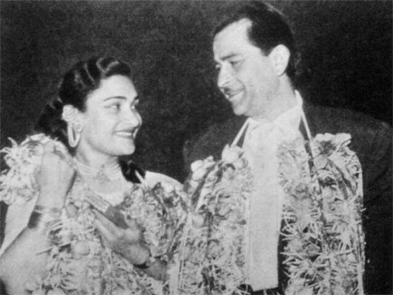 Krishna and Raj Kapoor on their wedding day